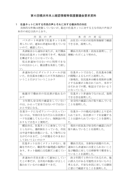 第6回横浜市本人確認情報等保護審議会要求資料