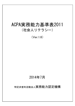 ACPA実務能力基準表2011