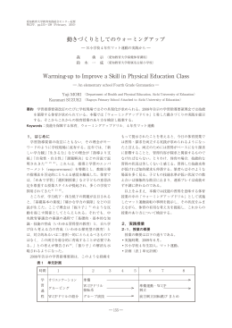 動きづくりとしてのウォーミングアップ Warming-up to Improve a Skill in