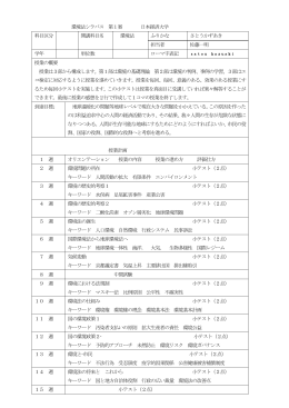 環境法シラバス 第1案 日本経済大学 科目区分 開講科目名 環境法 ふり
