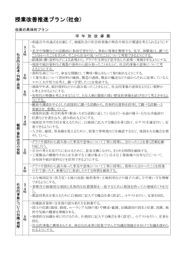 授業改善推進プラン(社会)