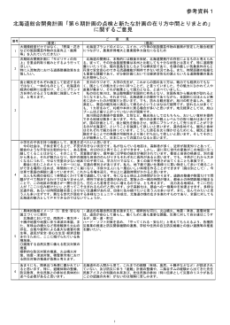 参考資料1 北海道総合開発計画「第6期計画の点検と新た