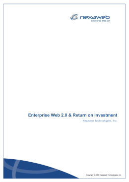 Enterprise Web 2.0 & Return on Investment