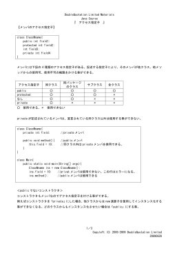 DoubleQuotation Limited Materials Java Course 『 アクセス指定子 』 1