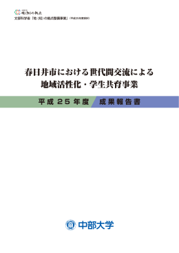 平成25年度成果報告書 - イレブン Monthly Chubu 中部大学