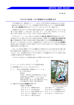 「ぶらりみてある記 トコトコ東海道2013」を実施します