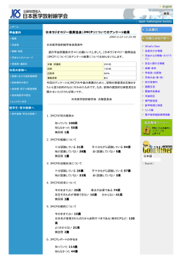 日本ラジオロジー振興協会（ JMCP）についてのアンケート結果