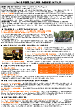 大学の世界展開力強化事業 取組概要 神戸大学