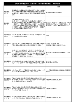 『大阪・光の饗宴2013』 広報デザイン及び製作業務委託 質問＆回答