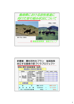 島根県における放牧推進に 向けた取り組み状況について