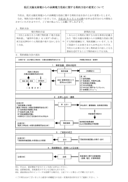 低圧太陽光発電からの余剰電力受給に関する契約方法の