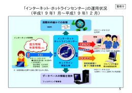 「インターネット・ホットラインセンター」の運用状況 （平成19年1月∼平成
