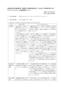 鳥取県広域住民避難計画（島根原子力発電所事故対応）の平成25年度