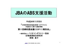 JBAのABS支援活動 JBAのABS支援活動