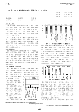 大地震に対する静岡県民の意識に関するアンケート調査