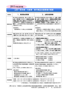 山形∼東京便・大阪便 旅行商品支援事業の概要