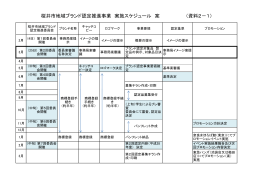 桜井市地域ブランド認定推進事業 実施スケジュール 案 （資料2－1）