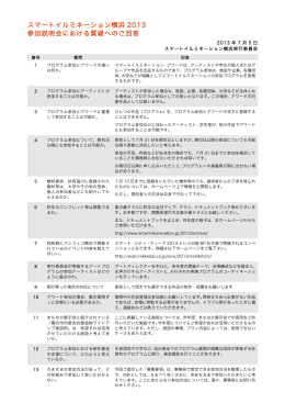 スマートイルミネーション横浜 2013 参加説明会における質疑へのご回答