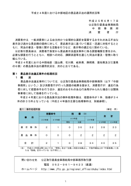 平成24年度における中部地区の景品表示法の運用状況等[PDF:267KB]