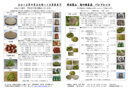 2012年9月20日～10月末まで 丹波篠山 旬の特産品 パンフレット