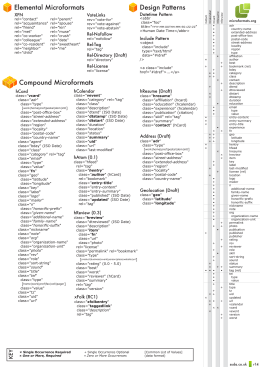 Design Patterns Elemental Microformats Compound Microformats