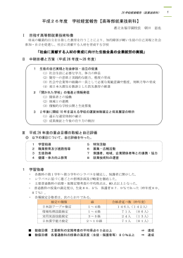 平成26年度 学校経営報告【高等部就業技術科】