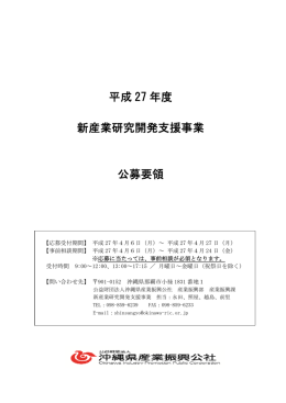公募要領（PDF） - 沖縄県産業振興公社