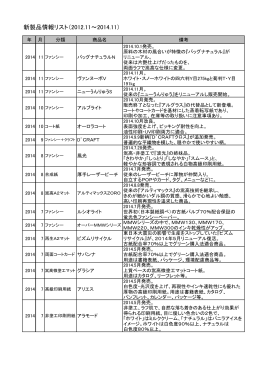 新製品情報リスト（2012.11～2014.11）