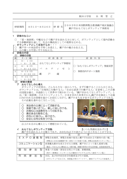 飯田小学校 水 野 智 之 2005年日本国際博覧会推進瀬戸地区協議会
