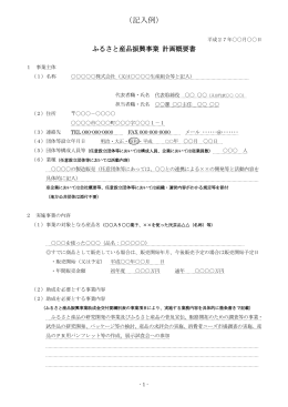 （記入例）事業計画概要書