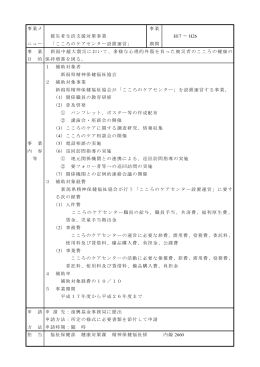 事業メ 事業 H17 H26 被災者生活支援対策事業 ∼ ニュー 「こころのケア