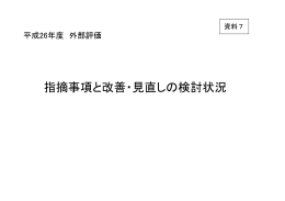 平成26年度外部評価指摘事項と改善・見直しの検討状況（PDF