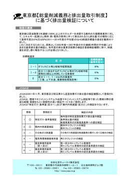 東京都【総量削減義務と排出量取引制度】 に基づく排出量検証について