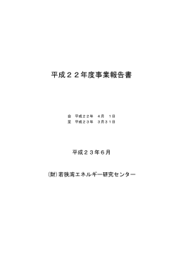 平成22年度事業報告書