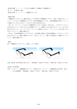 【技術分類】5−1−2 メガネの付加機能／付加機能／付属機能付き