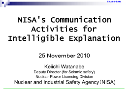 NISA`s Communication Activities for Intelligible