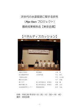 Pipe Starsプロジェクト最終成果報告会【東京会場】（PDFファイル）
