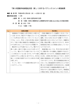 「第3次函館市地域福祉計画（案）」に対するパブリックコメント実施結果