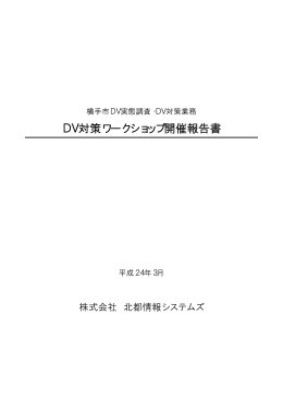 DV対策ワークショップ開催報告書 (PDF形式 : 1MB)