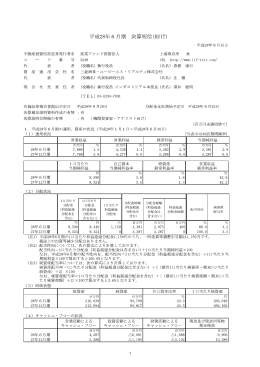 平成28年6月期 決算短信（REIT） - JAPAN