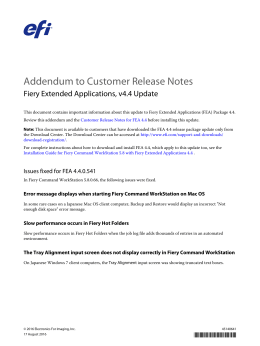 Addendum to Customer Release Notes