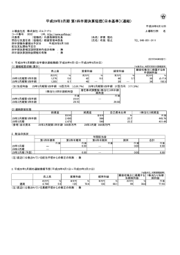 平成29年3月期 第1四半期 決算短信を公開いたしました