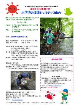 小下沢の渓流ジャブジャブ歩き - 森林インストラクター東京会