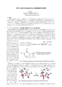 XAFS と他の手法を組み合わせた固体触媒作用の研究 清水研一 北海道
