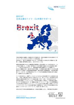 BREXIT 日本企業をドイツ・EU市場でサポート