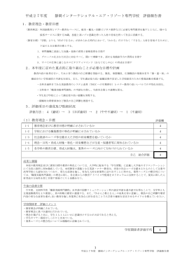 平成27年度 静岡インターナショナル・エア・リゾート専門学校 評価報告書