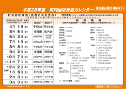 平成28年度 町内回収資源カレンダー 西成連区（西成・瀬部校下）