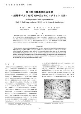 酸化物超電導材料の進展 −超電導バルク材料（QMG）とそのマグネット