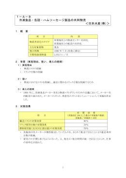1－A－8． 冷凍食品・缶詰・ハムソーセージ製品の共同物流 ＜日本水産