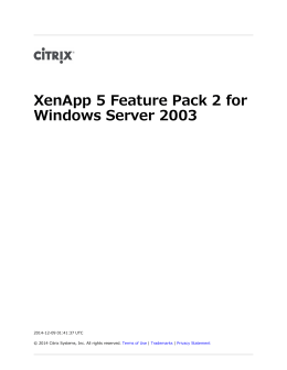 XenApp 5 Feature Pack 2 for Windows Server 2003